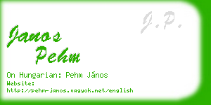 janos pehm business card