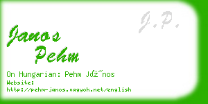 janos pehm business card